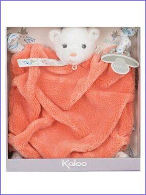 Kaloo Coral Bear Doudou /Lovey/Security blanket w/New In Gift Box 0+